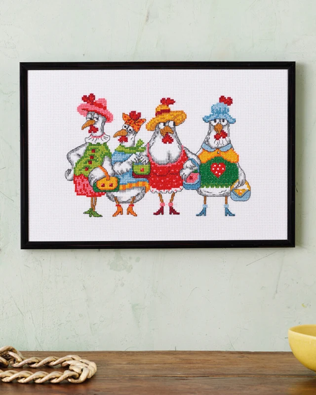Broderikit Chick-o-Holics R5705 30 x 20 cm