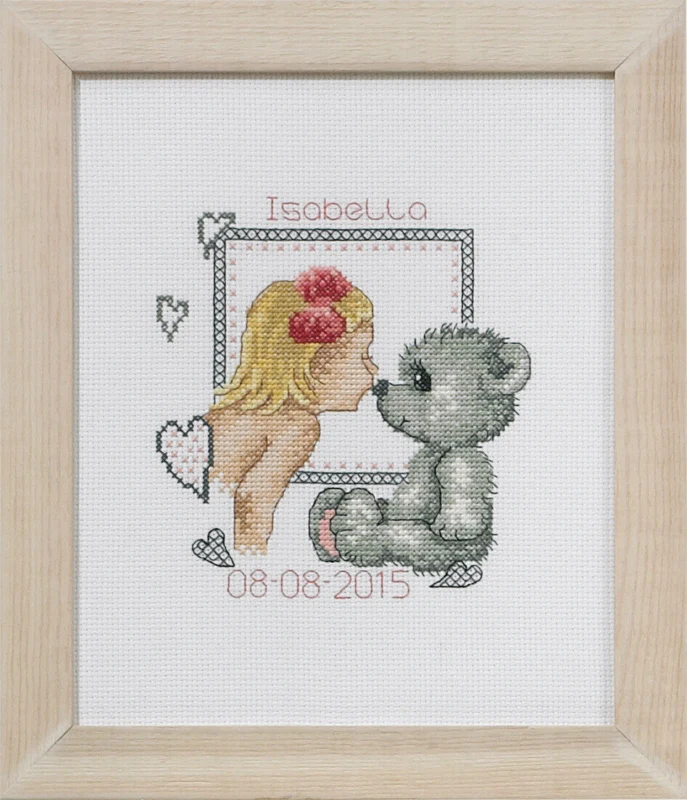 Broderikit Bamsekys Isabella 19 x 23 cm