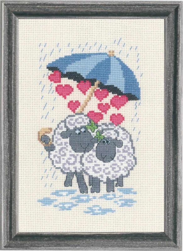Broderikit Fårekærlighed 15 x 22 cm
