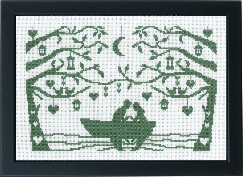 Broderikit Par i robåd 29 x 20 cm