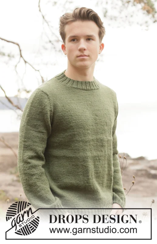 260-39 Greenstone Sweater by DROPS Design