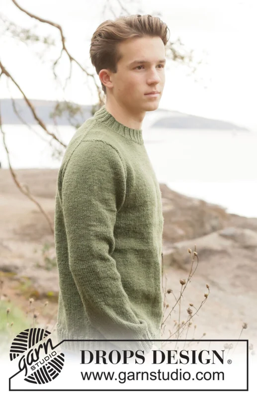 260-39 Greenstone Sweater by DROPS Design