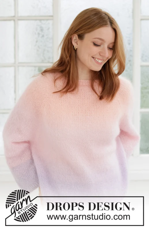 267-17 Sunset Sorbet Sweater by DROPS Design