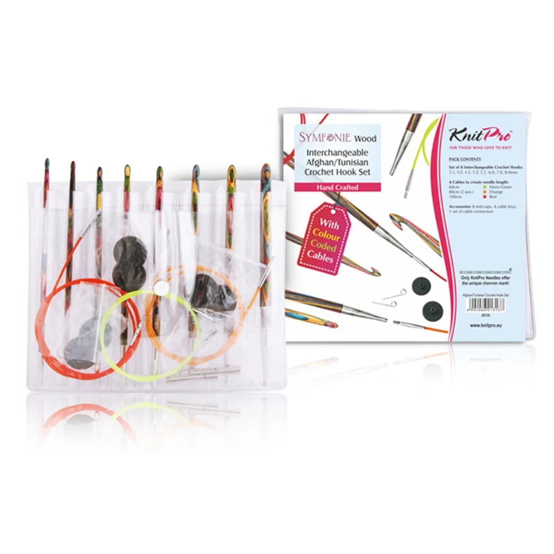 KnitPro SYMFONIE Tunesisk Udskiftbar Hæklenålesæt (3.5-8mm)