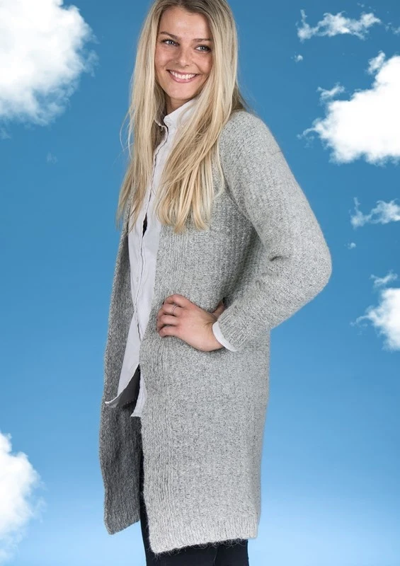 1561 Lang Cardigan i Mayflower Sky