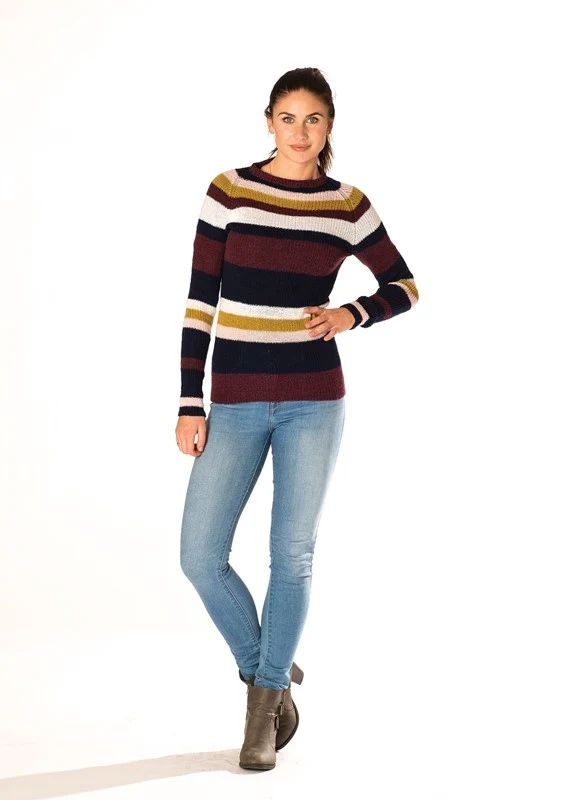 Ribstrikket stribet sweater i Mayflower 1 Class