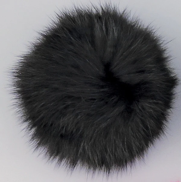 Pompon Kaninhår 10 cm 01 Sort