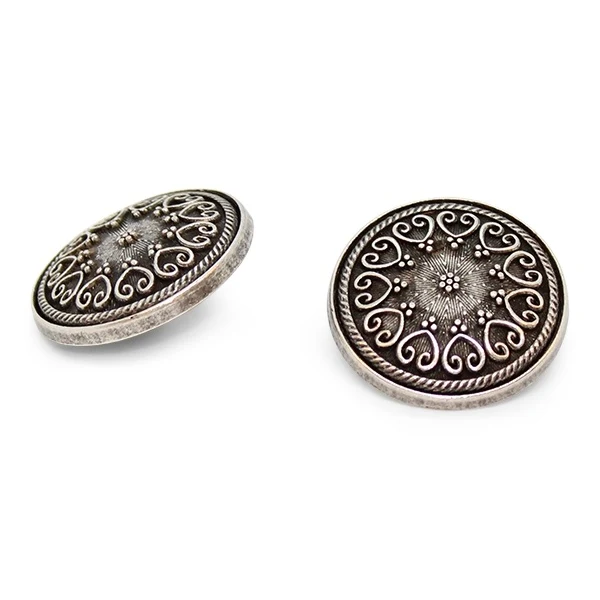 Metalknap 15mm møje GL.SØLV