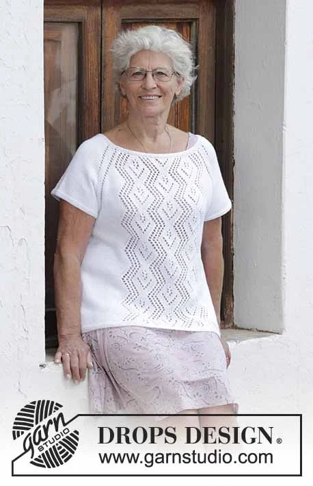 188-16 Diamonds in Lace Top by DROPS Design