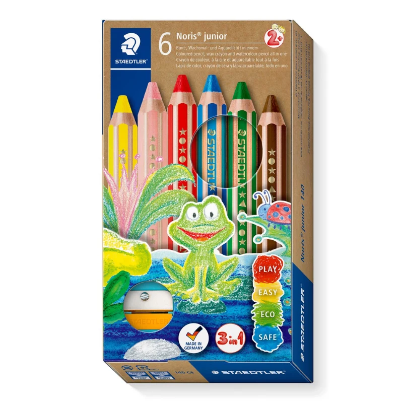 STAEDTLER Buddy 3-i-1 farveblyanter, 6 stk