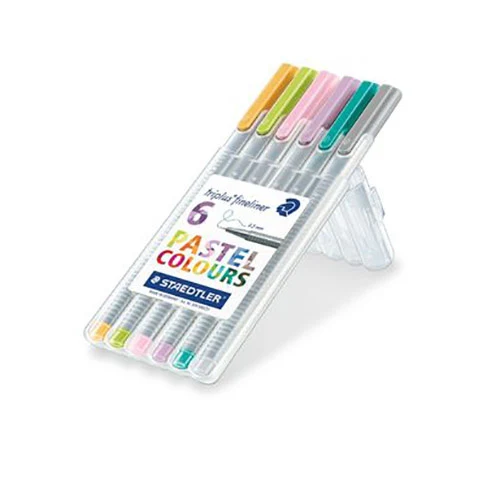 STAEDTLER Triplus fineliner pastelfarvetusser, 6 stk