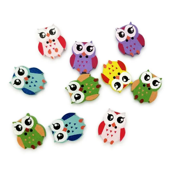 HobbyArts Træknapper Ugle, 10 stk