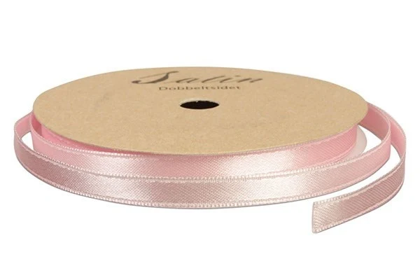 Satinbånd 6 mm Lyserød