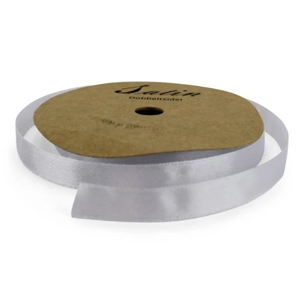 Satinbånd 9 mm 09 Hvid