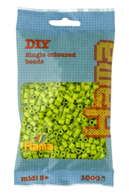 Hama Midi Perler, Ensfarvet, 1000 stk
