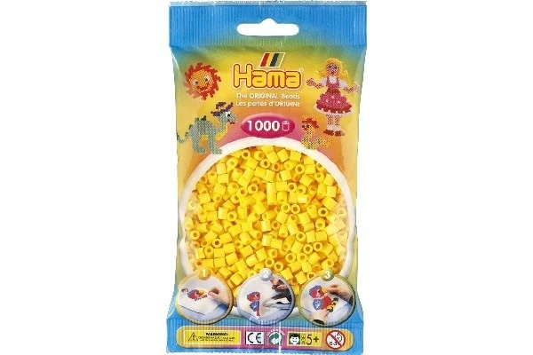 Hama Midi Perler, Ensfarvet, 1000 stk