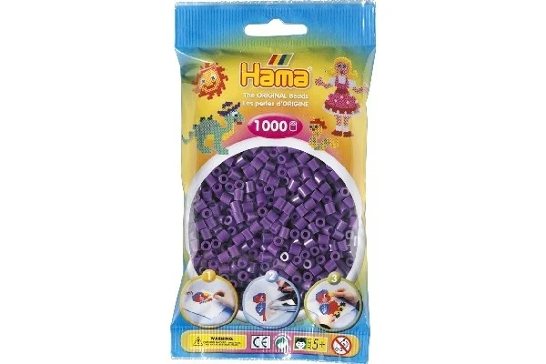 Hama Midi Perler, Ensfarvet, 1000 stk