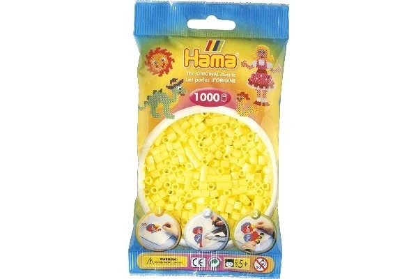 Hama Midi Perler, Ensfarvet, 1000 stk