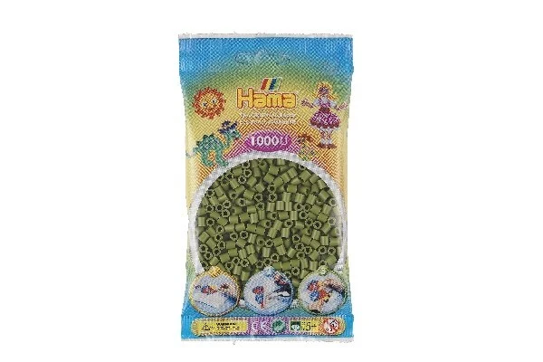 Hama Midi Perler, Ensfarvet, 1000 stk