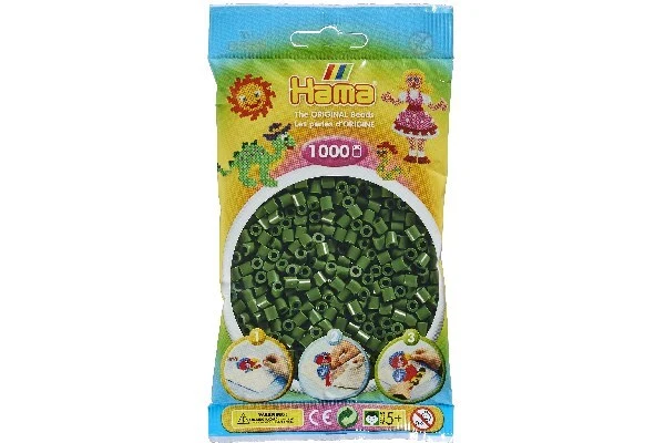 Hama Midi Perler, Ensfarvet, 1000 stk