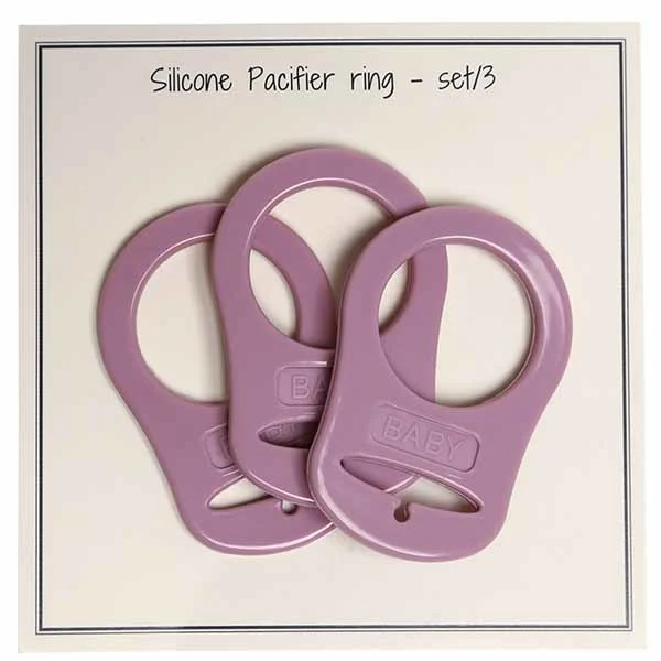 Go Handmade Silikone Suttekæde Adapter 3 stk Ensfarvet gammelrosa