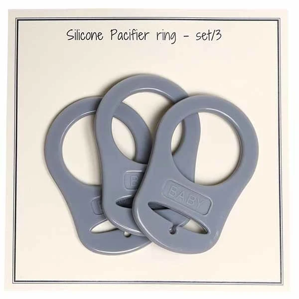 Go Handmade Silikone Suttekæde Adapter 3 stk Ensfarvet grå