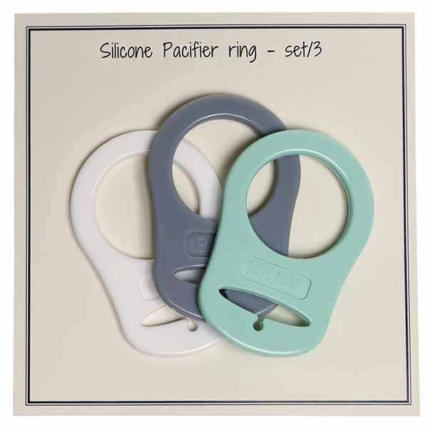 Go Handmade Silikone Suttekæde Adapter 3 stk Mix Hvid grå mint