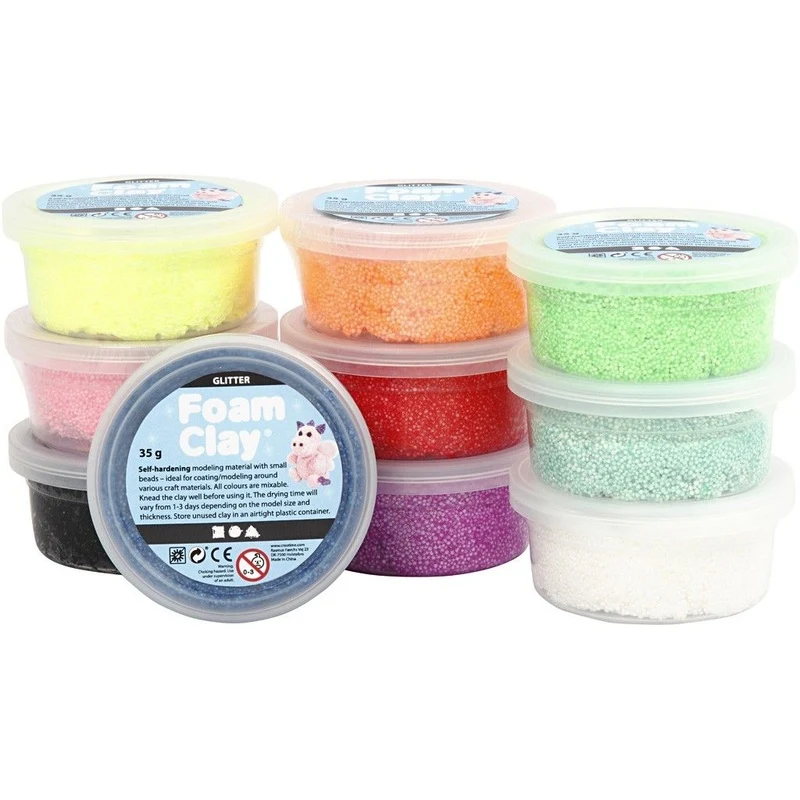 Foam Clay Glitter, 10x35 g