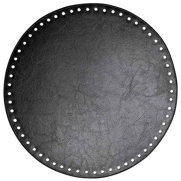 Go Handmade Taske Kurve Base, PU Læder, Rund, 25 cm 22304 Sort