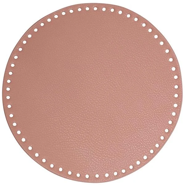 Go Handmade TaskeKurve Base, PU Læder, Rund, 25 cm 22379 Rosa