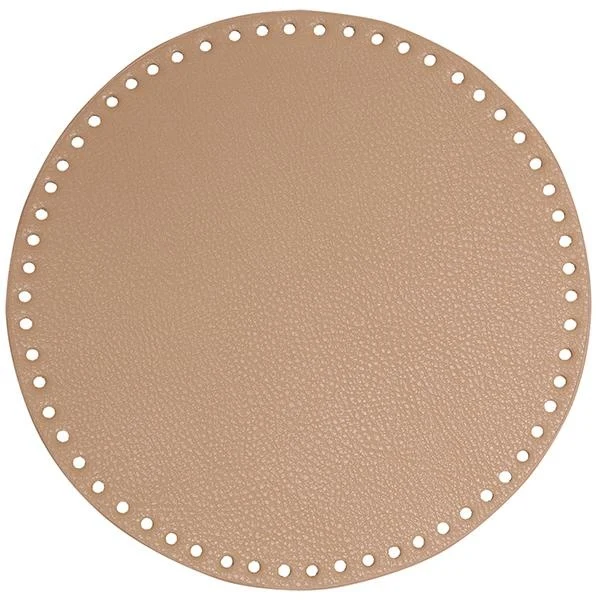 Go Handmade TaskeKurve Base, PU Læder, Rund, 25 cm 22382 Aprikos