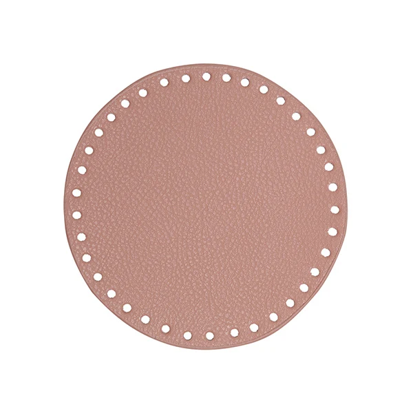 Go Handmade TaskeKurve Base, PU Læder, Rund, 17 cm 22393 Rosa