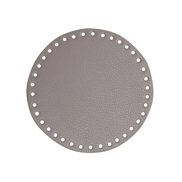 Go Handmade TaskeKurve Base, PU Læder, Rund, 17 cm 22394 Beige