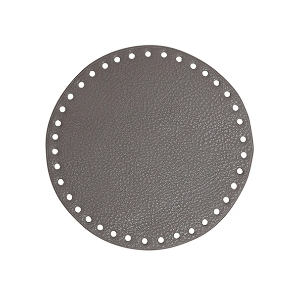 Go Handmade TaskeKurve Base, PU Læder, Rund, 17 cm 22398 Lys grå