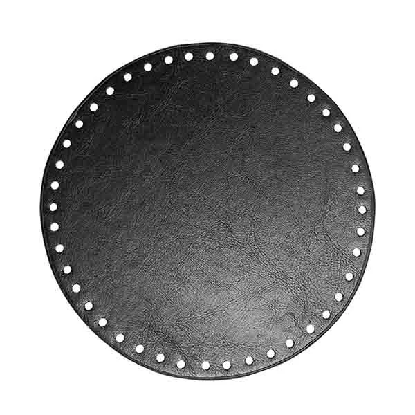 Go Handmade Taske Kurve Base, PU Læder, Rund, 20 cm 06 Sort