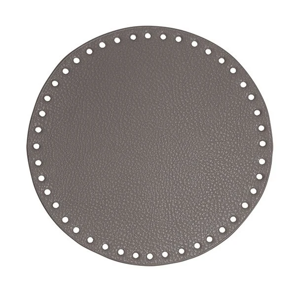 Go Handmade TaskeKurve Base, PU Læder, Rund, 20 cm 22391 Lys grå