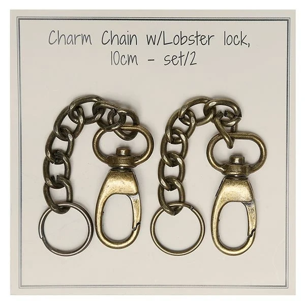 Go Handmade Charm Kæde, Lobster lås, 2 stk Bronze