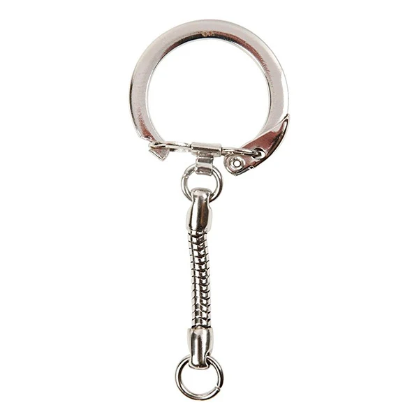 Nøgleringe med kæde, 5 stk