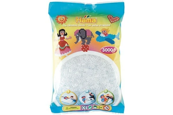 Hama Midi Perler, Transparent, 3000 stk 201-19 Klar