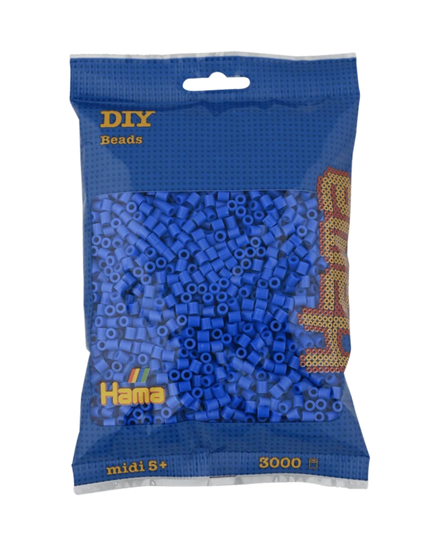 Hama Midi Perler, Ensfarvet, 3000 stk 201-09 Lyseblå