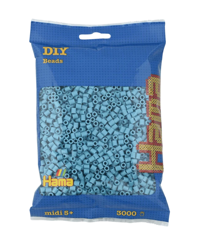 Hama Midi Perler, Ensfarvet, 3000 stk 201-31 Turkis