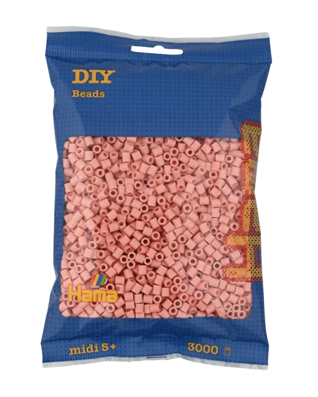 Hama Midi Perler, Ensfarvet, 3000 stk 201-26 Lys hudfarve