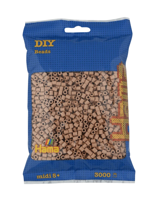 Hama Midi Perler, Ensfarvet, 3000 stk 201-75 Tan