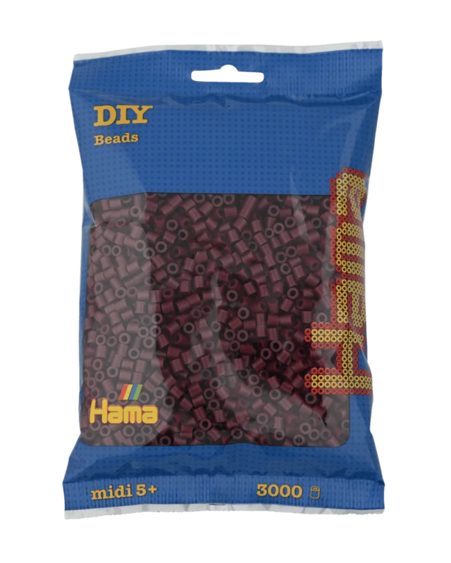Hama Midi Perler, Ensfarvet, 3000 stk 201-30 Bordeaux
