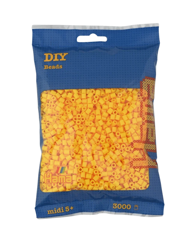 Hama Midi Perler, Ensfarvet, 3000 stk 201-03 Gul