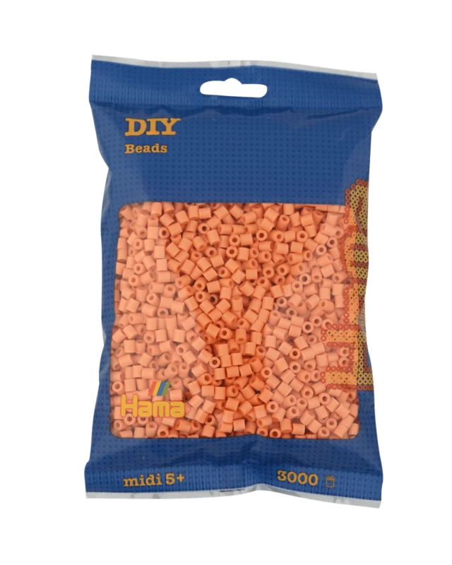 Hama Midi Perler, Ensfarvet, 3000 stk 201-105 Lys abrikos