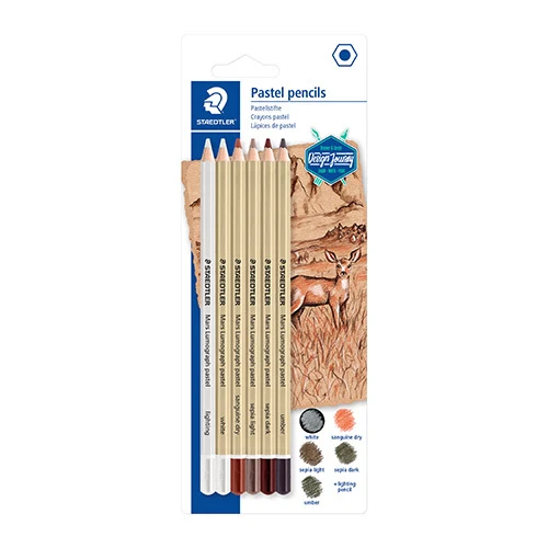 STAEDTLER mars lumograph pastelblyanter, 6 stk