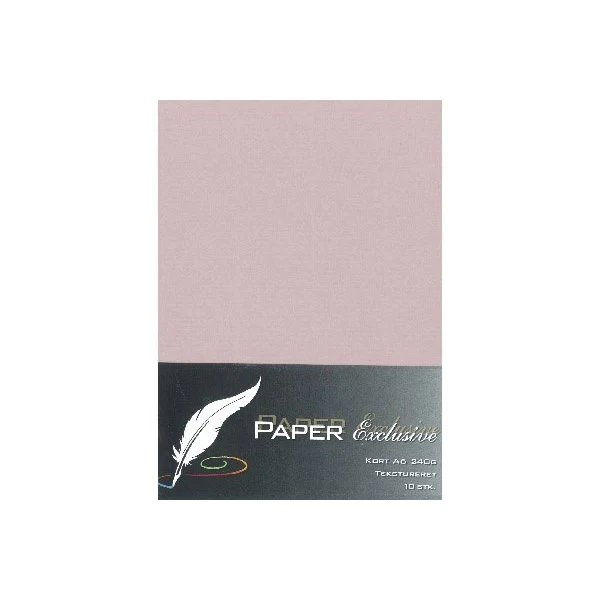 Paper Exclusive Dobbelt Kort A6, 240 g, Tekstureret, 10 stk Gl. rosa