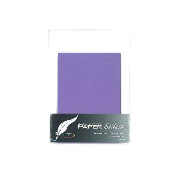 Paper Exclusive Bordkort, 240 g, 10 x 7 cm, Tekstureret, 10 stk Lilla