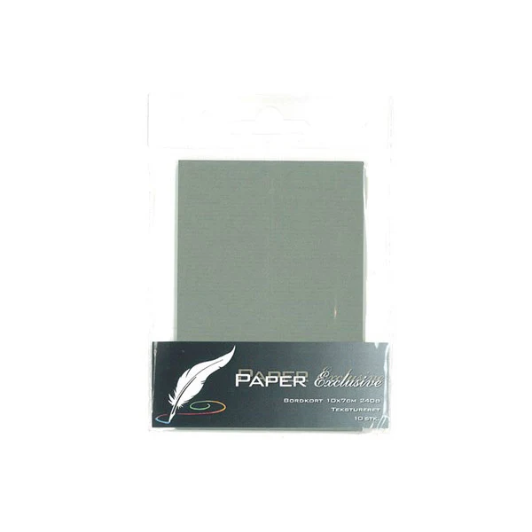 Paper Exclusive Bordkort, 240 g, 10 x 7 cm, Tekstureret, 10 stk Mørkegrå